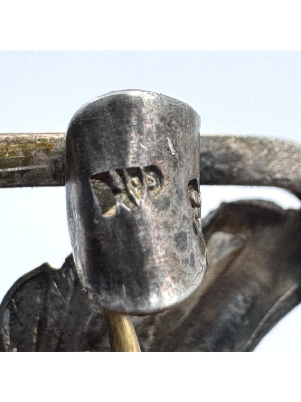 Danish Silver Doves Brooch Christian Veilskov 830S Repousse Vintage Mid-Century - Picture 9 of 16